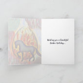 Silhouette Horse and Easter Happy Easter Kaart (Binnen)