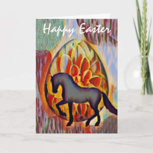 Silhouette Horse and Easter Happy Easter Kaart