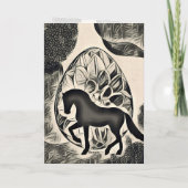 Silhouette Horse and Easter Kaart (Achterkant)