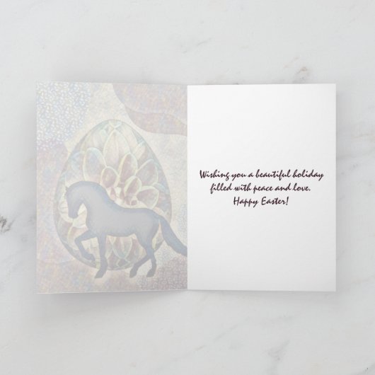  Silhouette Horse and Easter Kaart (Binnen)
