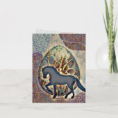 Silhouette Horse and Flower Easter Egg Bedankkaart (Achterkant)