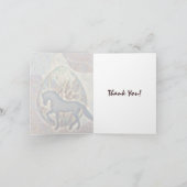 Silhouette Horse and Flower Easter Egg Bedankkaart (Binnen)