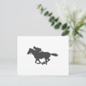 Silhouette horse jockey - Kies achtergrondkleur Briefkaart (Staand voorkant)