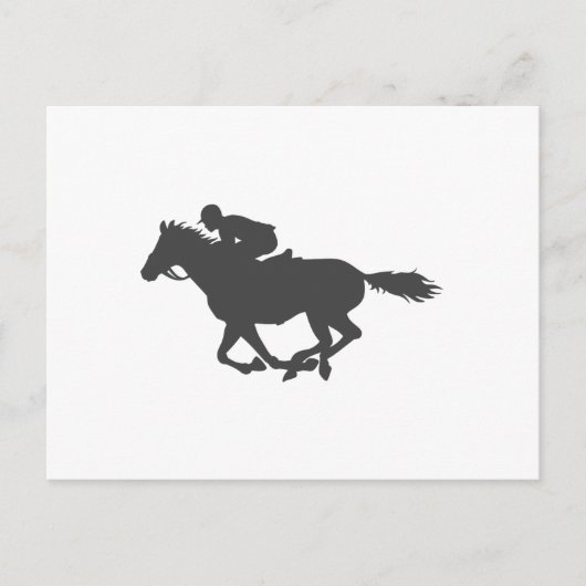 Silhouette horse jockey - Kies achtergrondkleur Briefkaart (Voorkant)
