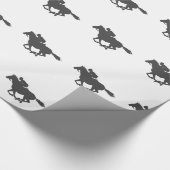 Silhouette horse jockey - Kies achtergrondkleur Cadeaupapier (Hoek)