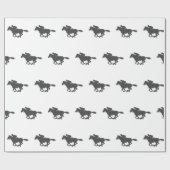 Silhouette horse jockey - Kies achtergrondkleur Cadeaupapier (Vlak)