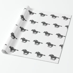 Silhouette horse jockey - Kies achtergrondkleur Cadeaupapier
