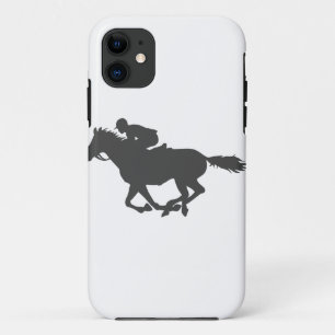 Silhouette horse jockey - Kies achtergrondkleur Case-Mate iPhone Case