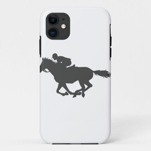 Silhouette horse jockey - Kies achtergrondkleur Case-Mate iPhone Case (Achterkant)