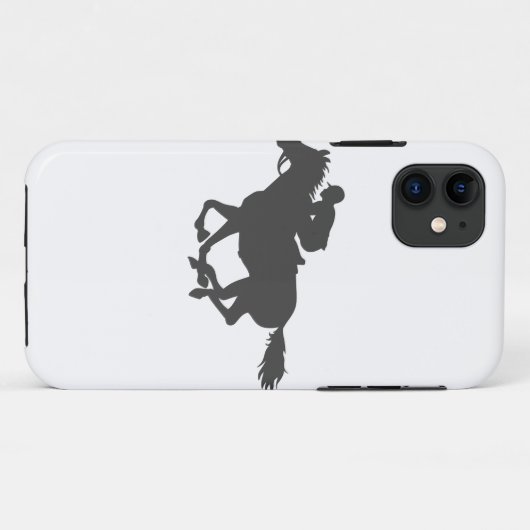 Silhouette horse jockey - Kies achtergrondkleur Case-Mate iPhone Case (Achterkant (horizontaal))