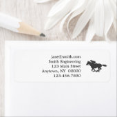 Silhouette horse jockey - Kies achtergrondkleur Etiket (Insitu)