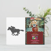 Silhouette horse jockey - Kies achtergrondkleur Kaart (Staand voorkant)