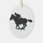 Silhouette horse jockey - Kies achtergrondkleur Keramisch Ornament (Rechts)