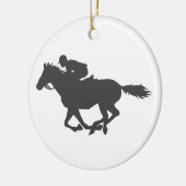 Silhouette horse jockey - Kies achtergrondkleur Keramisch Ornament (Links)