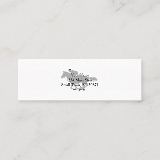 Silhouette horse jockey - Kies achtergrondkleur Mini Visitekaartje (Voorkant)