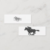 Silhouette horse jockey - Kies achtergrondkleur Mini Visitekaartje (Voorkant / Achterkant)