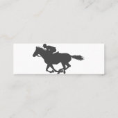 Silhouette horse jockey - Kies achtergrondkleur Mini Visitekaartje (Achterkant)