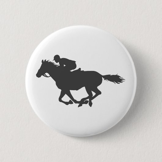 Silhouette horse jockey - Kies achtergrondkleur Ronde Button 5,7 Cm (Voorkant)