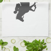 Silhouette horse jockey - Kies achtergrondkleur Theedoek (Gevouwen)