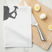 Silhouette horse jockey - Kies achtergrondkleur Theedoek (Quarter Fold)