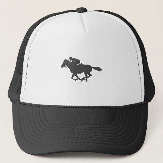 Silhouette horse jockey - Kies achtergrondkleur Trucker Pet (Voorkant)