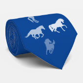 Silhouette Horses | Deep Blue Stropdas (Opgerold)