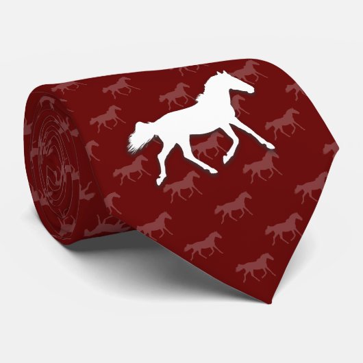 Silhouette Horses | Donkerrood Stropdas (Opgerold)
