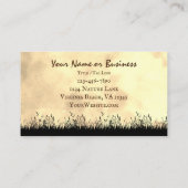 Silhouette Horses Grazing in het veld bij zonsonde Visitekaartje (Achterkant)