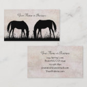 Silhouette Horses Grazing Zakelijk of Persoonlijk Contactkaartje (Voorkant / Achterkant)