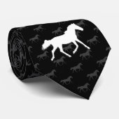 Silhouette Horses - Zwart Stropdas (Opgerold)