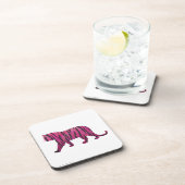 Silhouette Hot Pink en Black Tiger Bier Onderzetter (Rechterzijde)