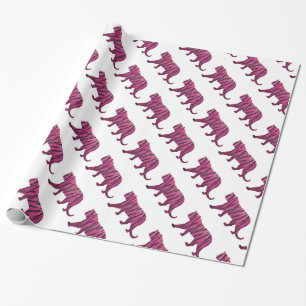 Silhouette Hot Pink en Black Tiger Cadeaupapier