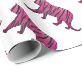 Silhouette Hot Pink en Black Tiger Cadeaupapier (Rol Hoek)