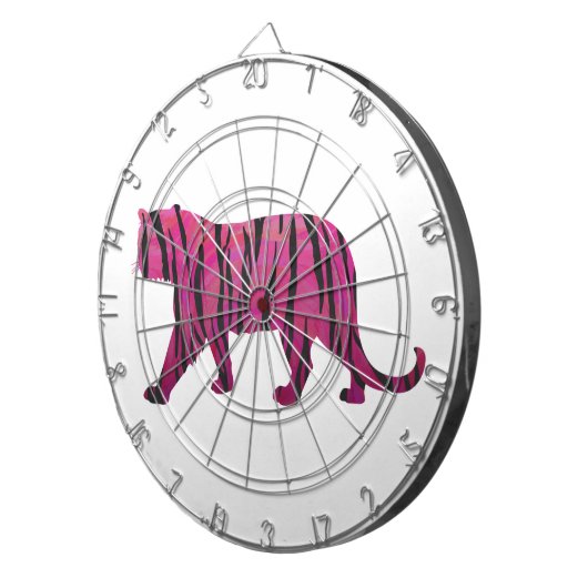 Silhouette Hot Pink en Black Tiger Dartbord (Voorkant Rechts)