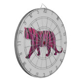 Silhouette Hot Pink en Black Tiger Dartbord (Voorkant Links)