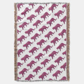 Silhouette Hot Pink en Black Tiger Deken (Voorkant Verticaal)