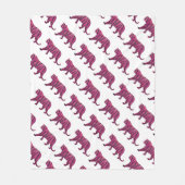 Silhouette Hot Pink en Black Tiger Fleece Deken (Voorkant)