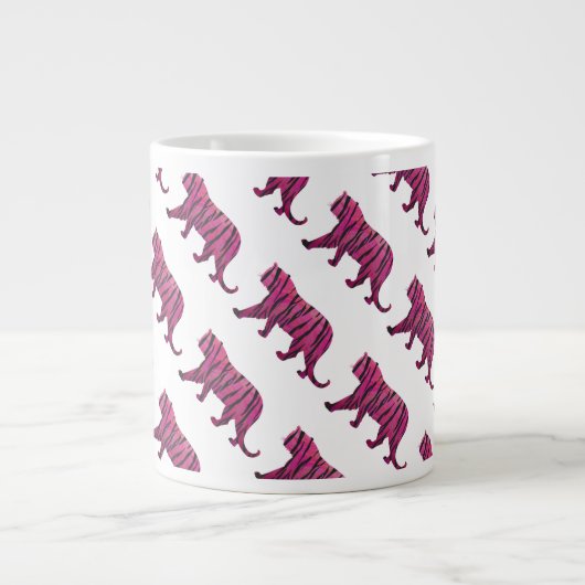 Silhouette Hot Pink en Black Tiger Grote Koffiekop (Voorkant)