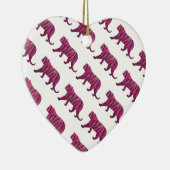 Silhouette Hot Pink en Black Tiger Keramisch Ornament (Rechts)