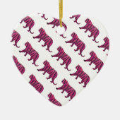 Silhouette Hot Pink en Black Tiger Keramisch Ornament (Voorkant)