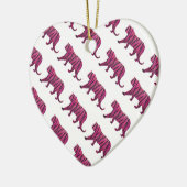 Silhouette Hot Pink en Black Tiger Keramisch Ornament (Links)