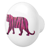 Silhouette Hot Pink en Black Tiger Keramische Knop (Rechts)
