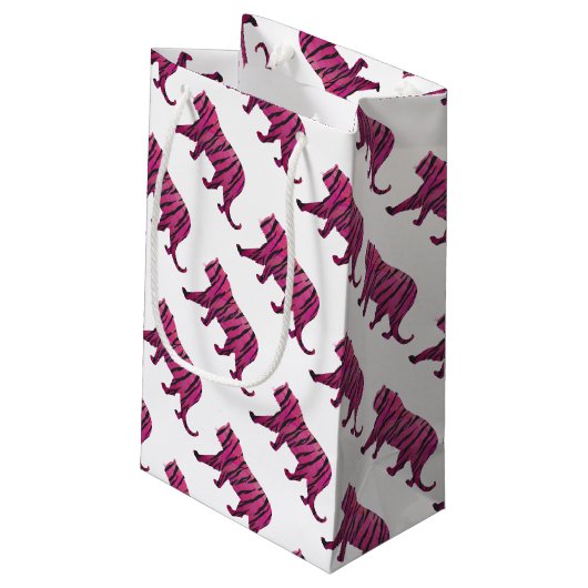 Silhouette Hot Pink en Black Tiger Klein Cadeauzakje (Achterkant Gekanteld)