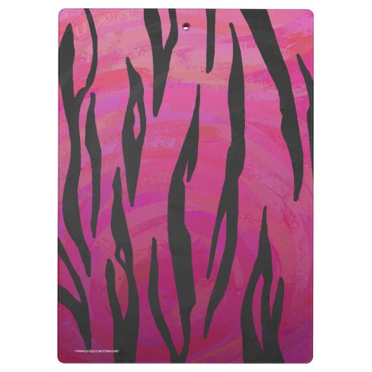 Silhouette Hot Pink en Black Tiger Klembord (Achterkant)