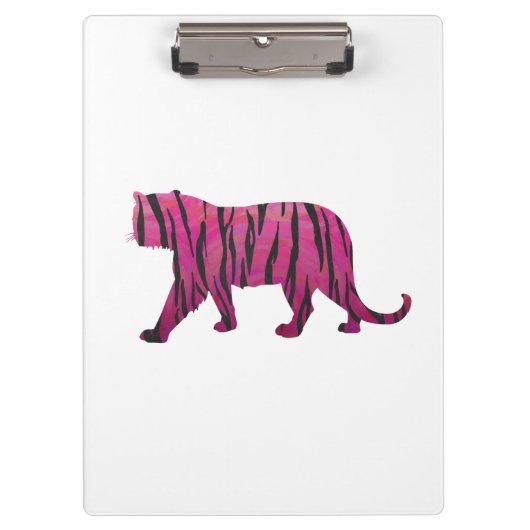 Silhouette Hot Pink en Black Tiger Klembord (Voorkant)
