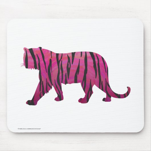 Silhouette Hot Pink en Black Tiger Muismat (Voorkant)