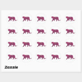Silhouette Hot Pink en Black Tiger Ronde Sticker (Vel)