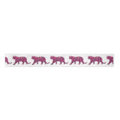 Silhouette Hot Pink en Black Tiger Satijnen Lint (Voorkant)