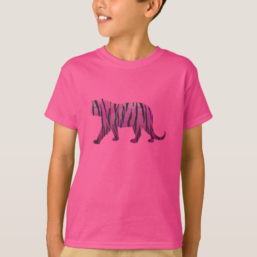 Silhouette Hot Pink en Black Tiger T-shirt (Voorkant)
