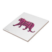 Silhouette Hot Pink en Black Tiger Tegeltje (Zijkant)